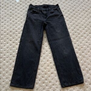 AE. strigid black washed stovepipe jeans